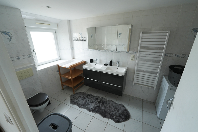 gites armor 03 Sdb 01 Grand gîte dans les Côtes d'armor, la salle à manger et le salon